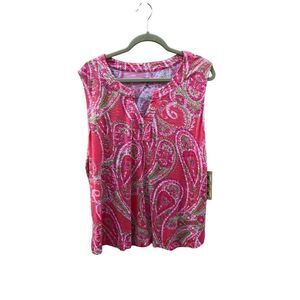 Palm Grove Petite Size PXL Paisley Summer Style With Great Details NWT